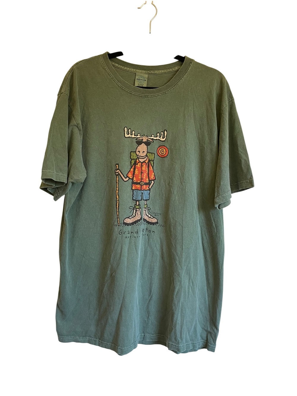 MyDyer Vint Lansdon Grand Teton Moose Hiking Graphic Tee